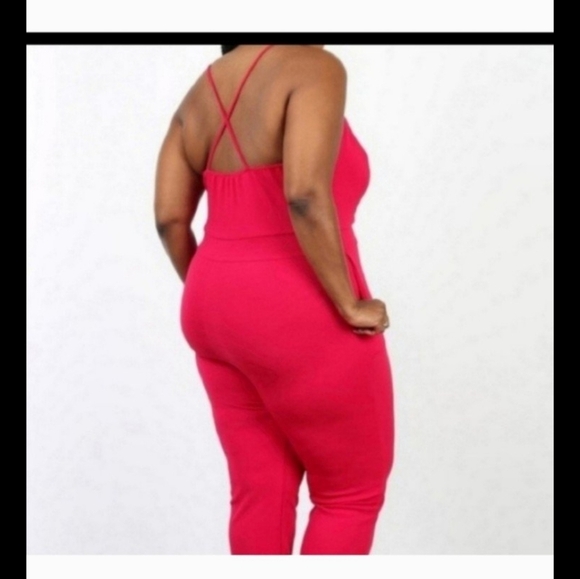 Nwt sexy hot neon pink jumpsuit size 3x - Picture 2 of 2